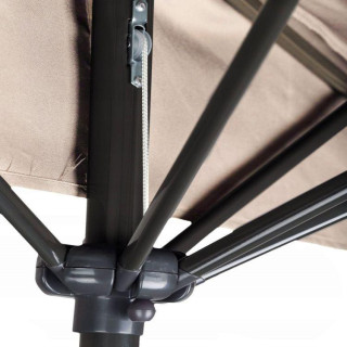 Béžový balkónový slnečník - polkruh