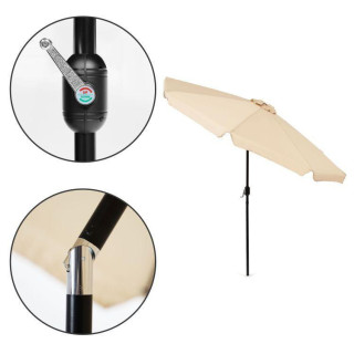 Béžový záhradný slnečník s naklápaním