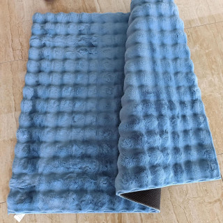 Shaggy 3D koberec v modrej farbe