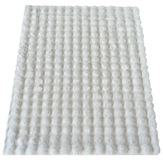 Shaggy 3D koberec v bielej farbe
