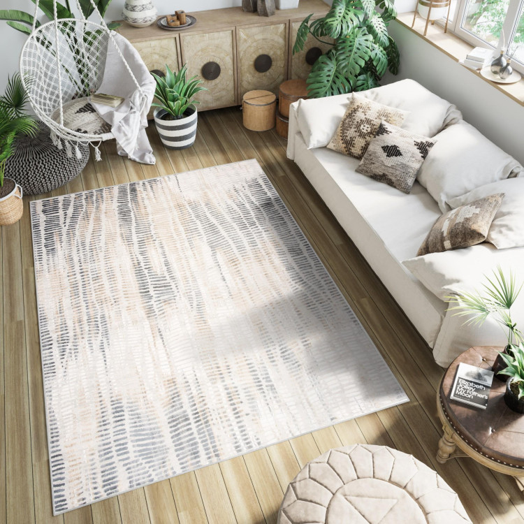 Moderný koberec béžovej farby