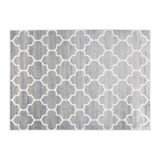 Sivý moderný koberec so vzorom