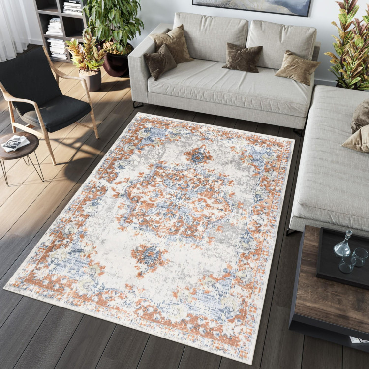 Krémový moderný koberec