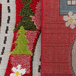 Červený koberec s motívom ulice