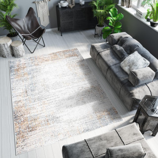 Krémovo - oranžový vzorovaný koberec