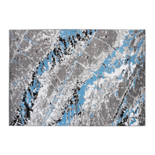 Moderný koberec v modrosivej farbe