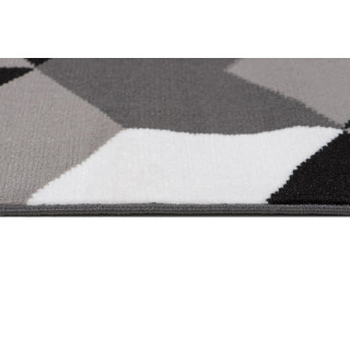 Sivý moderný koberec so vzorom