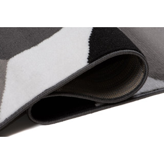 Sivý moderný koberec so vzorom