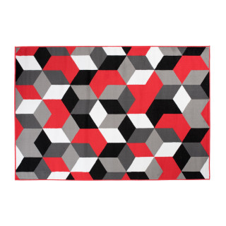 Moderný koberec v červenej farbe