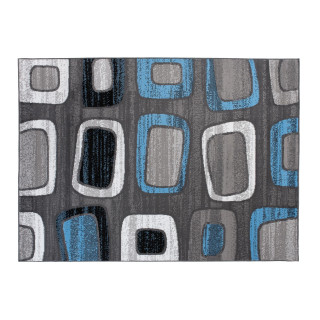 Moderný sivo-modrý koberec so vzorom