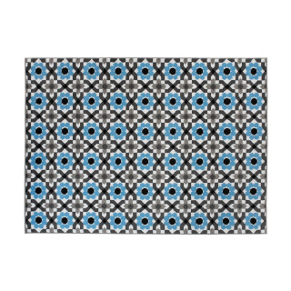 Moderný koberec s modrými kvetmi