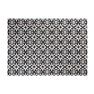 Kvetovaný moderný koberec v sivej farbe