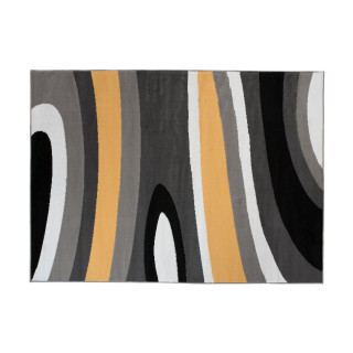 Moderný sivo-žltý koberec so vzorom