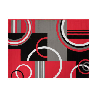 Moderný koberec v červenej farbe