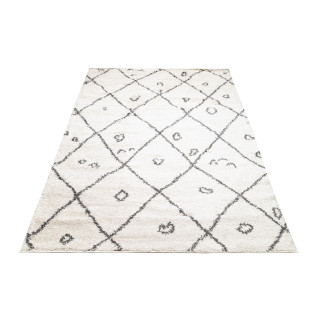 Krémový vzorovaný koberec s hustým vlasom