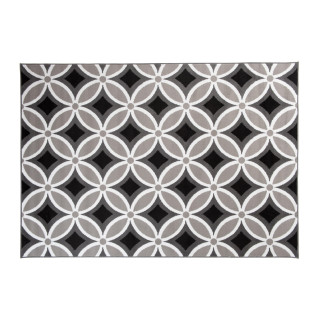 Tmavosivý koberec s kvetovaným vzorom