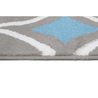 Vzorovaný koberec v sivo-modrej farbe