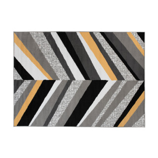 Moderný sivo-žltý koberec s jednoduchým vzorom