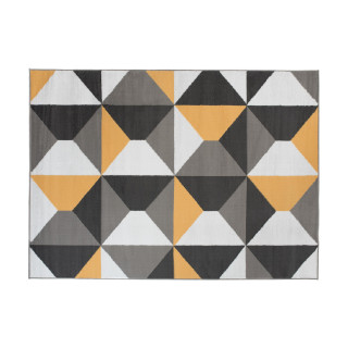 Moderný sivo-žltý koberec so vzorom