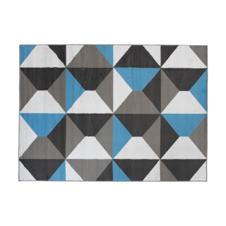 Moderný sivo-modrý koberec so vzorom