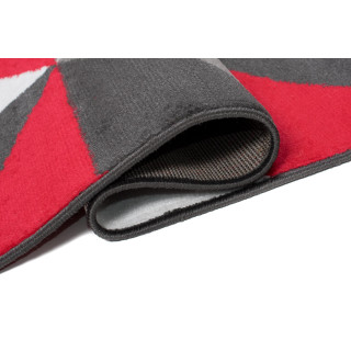 Moderný koberec v sivo-červenej farbe