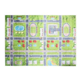 Moderný detský koberec s motívom mesta