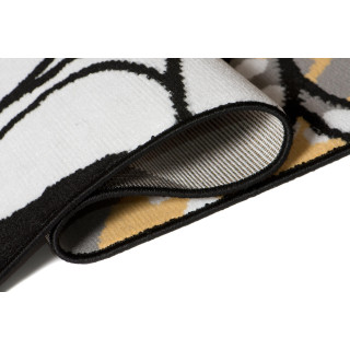 Kvetovaný koberec v sivo-žltej farbe