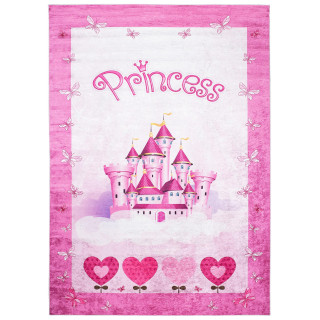 Ružový koberec s dievčenským motívom