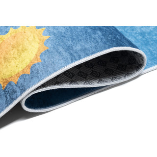 Modrý koberec pre deti s vesmírnym motívom