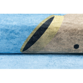 Modrý koberec pre deti s vesmírnym motívom