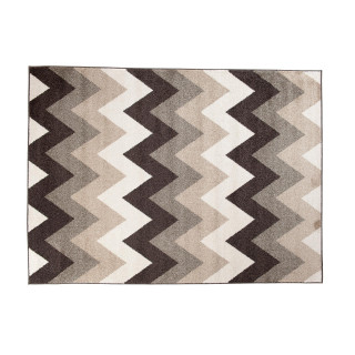 Tmavohnedý koberec s moderným vzorom