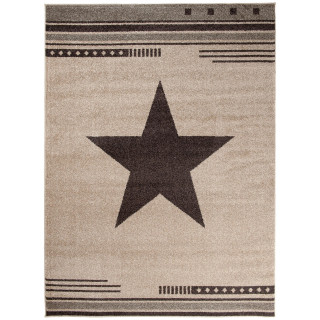 Moderný béžový koberec s hviezdou