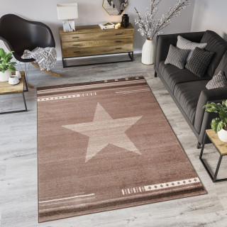 Tmavo béžový koberec so vzorom