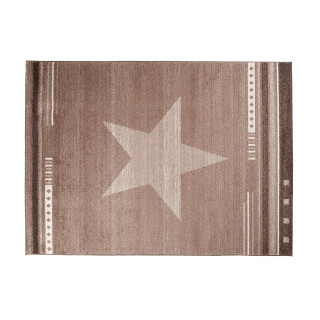 Tmavo béžový koberec so vzorom