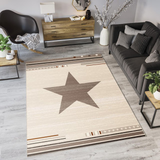 Krémový koberec s moderným vzorom