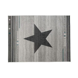 Moderný sivý koberec s hnedou