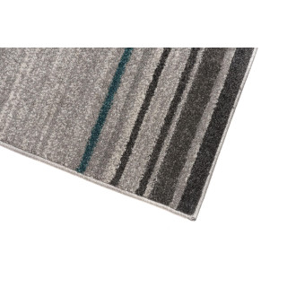 Moderný sivý koberec s hnedou