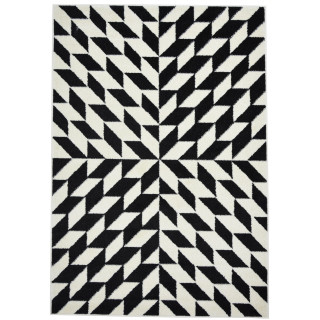 Koberec s moderným vzorom čiernobielej farby