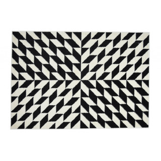 Koberec s moderným vzorom čiernobielej farby