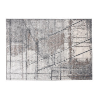 Sivý moderný koberec so vzorom