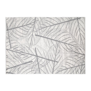 Moderný sivý koberec s motívom lístia