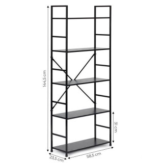 Moderný loftový regál s 5 policami