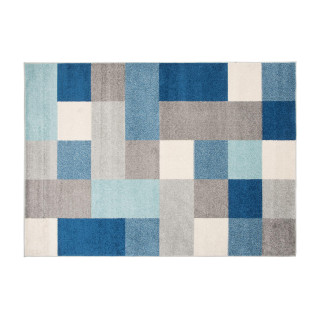 Modrý koberec so štvorcami