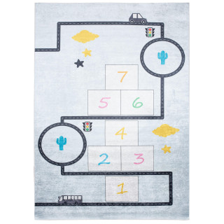 Modrý koberec s hrou pre deti