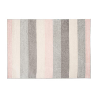 Pásikavý sivo-ružový koberec