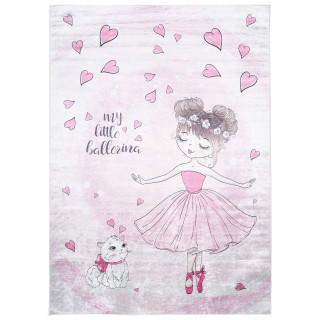 Detský ružový koberec s baletkou