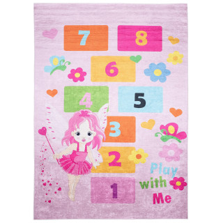 Dievčenský ružový koberec s vílou