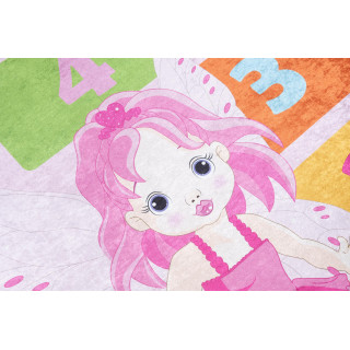 Dievčenský ružový koberec s vílou