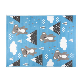Detský modrý koberec s medveďmi