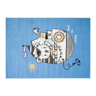 Detský modrý koberec s obrázkom